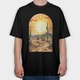 Saguaro Sunrise Repose, Tricou Oversize Barbati (Unisex)