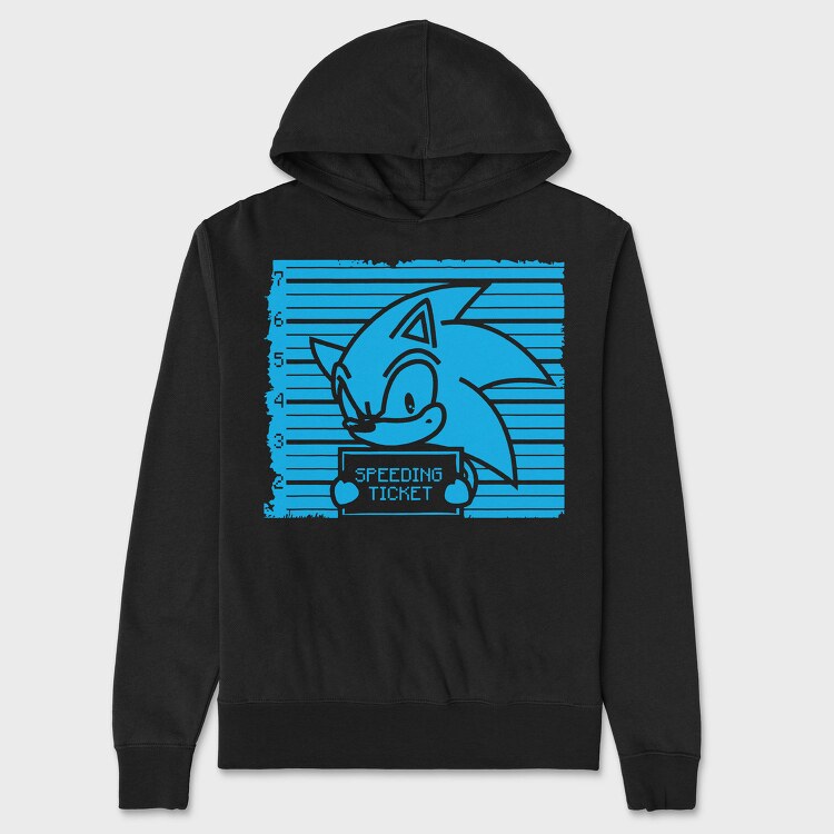Speeding Sonic Ticket, Hanorac Oversize Barbati (Unisex)