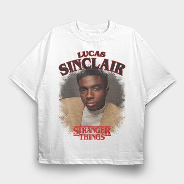 Lucas Sinclair Stranger Things, Tricou Oversize Barbati (Unisex)