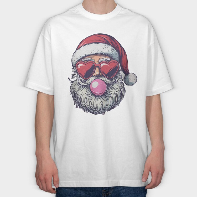 Santa Blowing Bubble, Tricou Oversize Barbati (Unisex)