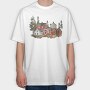 Scandinavian Houses Night, Tricou Oversize Barbati (Unisex)