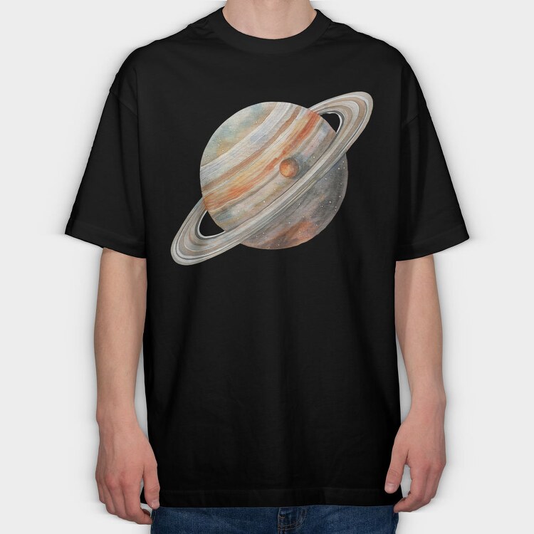 Saturn Planet, Tricou Oversize Barbati (Unisex)