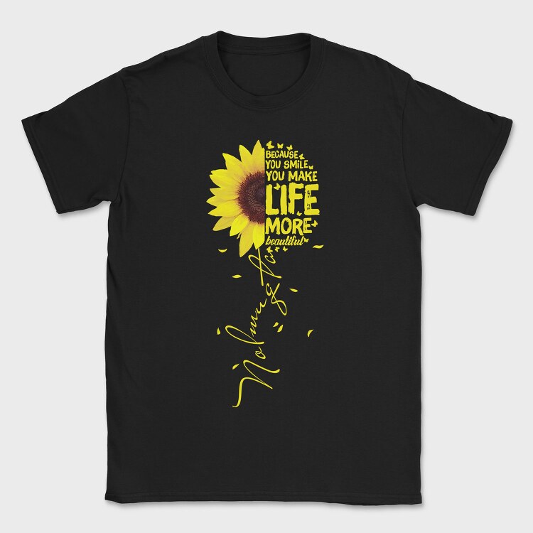 Sunflower Smile Life, Tricou Barbati (Unisex)