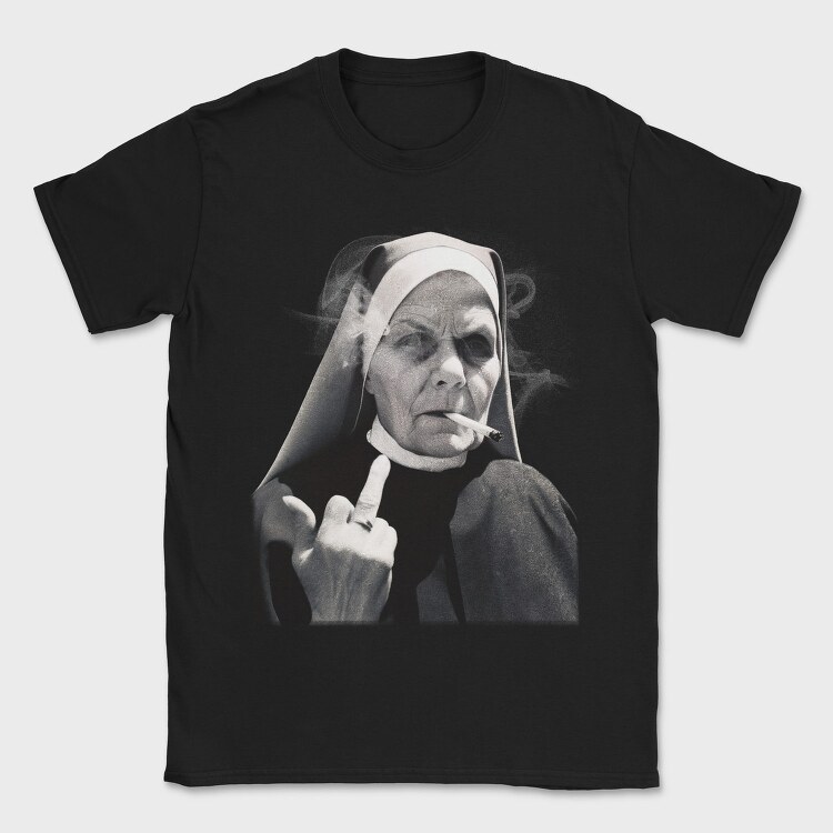 Nun Middle Finger, Tricou Barbati (Unisex)
