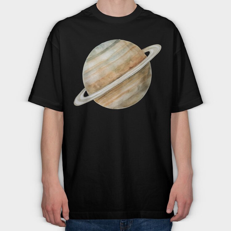 Saturn Ring Art, Tricou Oversize Barbati (Unisex)