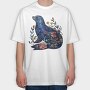 Seal Floral Night, Tricou Oversize Barbati (Unisex)