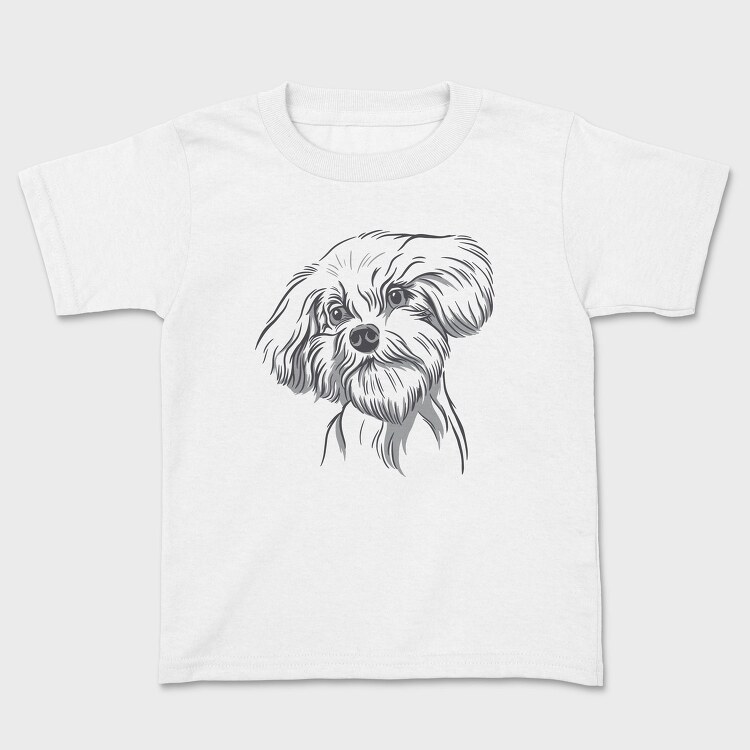 Cool Dog Illustration Doodle, Tricou Copii