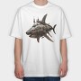 Rusty Steampunk Shark, Tricou Oversize Barbati (Unisex)