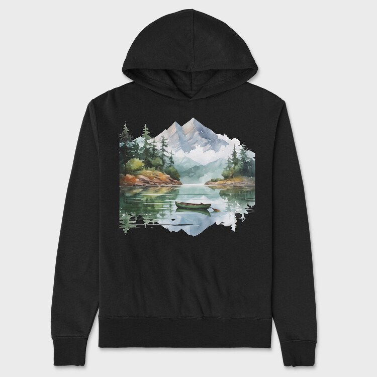 Serene Peaks Reflection, Hanorac Oversize Barbati (Unisex)