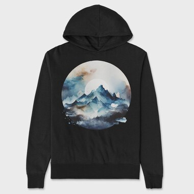 Serenity Mountain Circle, Hanorac Oversize Barbati (Unisex)
