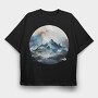Serenity Mountain Circle, Tricou Oversize Barbati (Unisex)