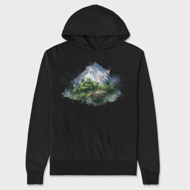 Serenity Mountain Forest, Hanorac Oversize Barbati (Unisex)