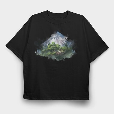 Serenity Mountain Forest, Tricou Oversize Barbati (Unisex)