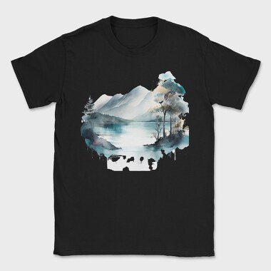Serenity Mountain Lake, Tricou Barbati (Unisex)