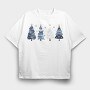 Serenity Trees Navy, Tricou Oversize Barbati (Unisex)