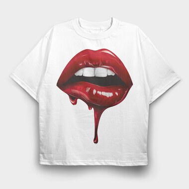 Sexy Lips Blood, Tricou Oversize Barbati (Unisex)