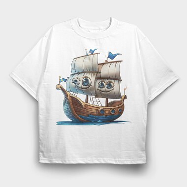 Ship Face Sailor, Tricou Oversize Barbati (Unisex)