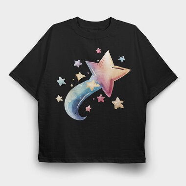 Shooting Star Clipart, Tricou Oversize Barbati (Unisex)