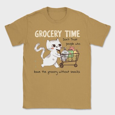 Shopping Cart Cat Grocery, Tricou Barbati (Unisex)