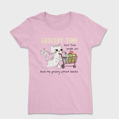 Shopping Cart Cat Grocery, Tricou Femei