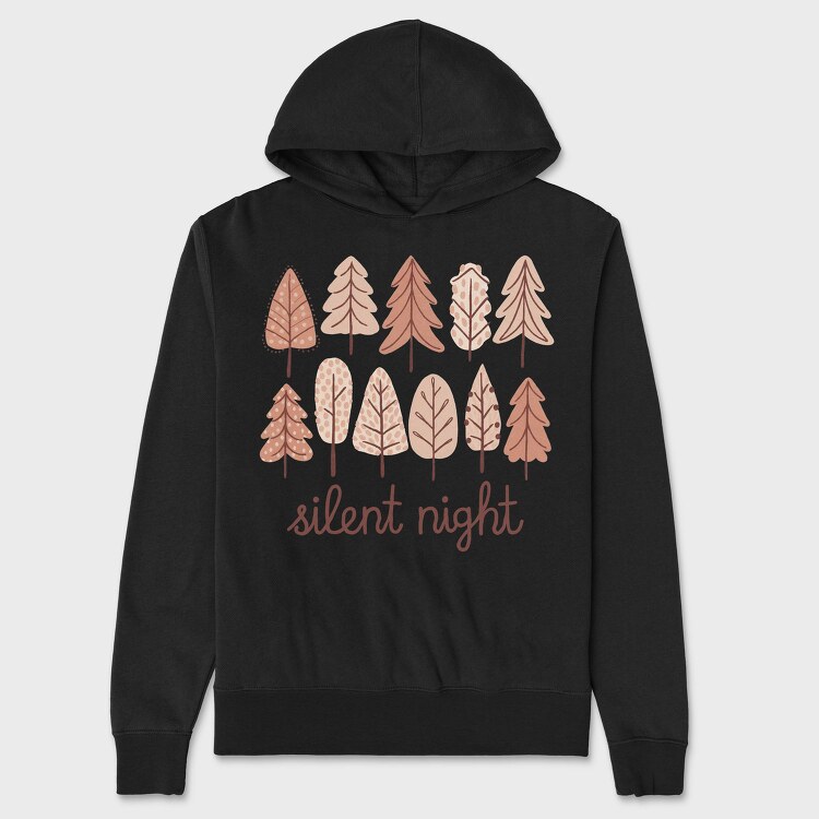Silent Night Trees, Hanorac Oversize Barbati (Unisex)