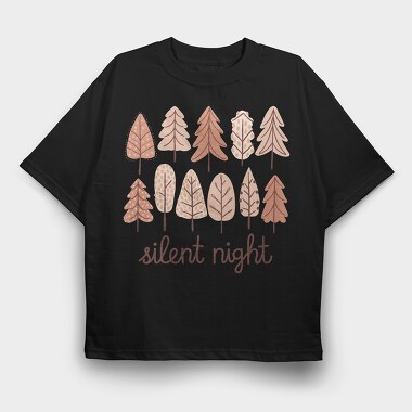 Silent Night Trees, Tricou Oversize Barbati (Unisex)