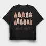 Silent Night Trees, Tricou Oversize Barbati (Unisex)