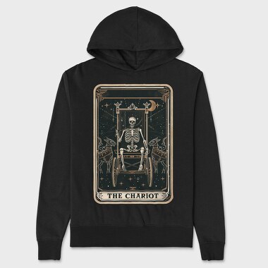Skeleton Chariot Card, Hanorac Oversize Barbati (Unisex)