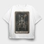 Skeleton Chariot Card, Tricou Oversize Barbati (Unisex)