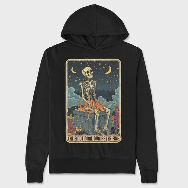 Skeleton Dumpster Fire, Hanorac Oversize Barbati (Unisex)