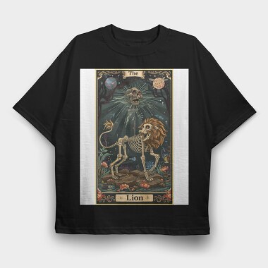 Skeleton Lion 98070343, Tricou Oversize Barbati (Unisex)