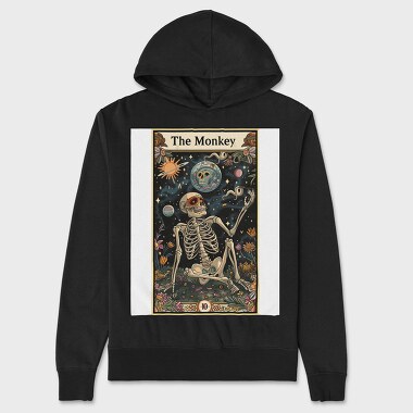 Skeleton Monkey Tarot, Hanorac Oversize Barbati (Unisex)