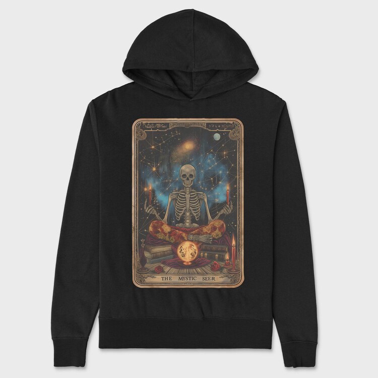 Skeleton Mystic Seer, Hanorac Oversize Barbati (Unisex)