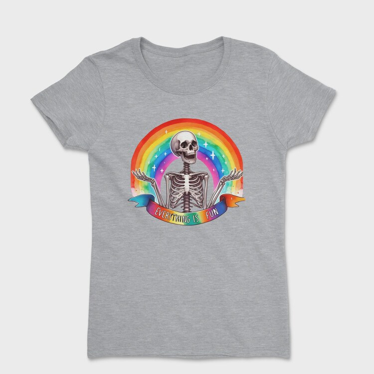 Skeleton Rainbow Fun, Tricou Femei