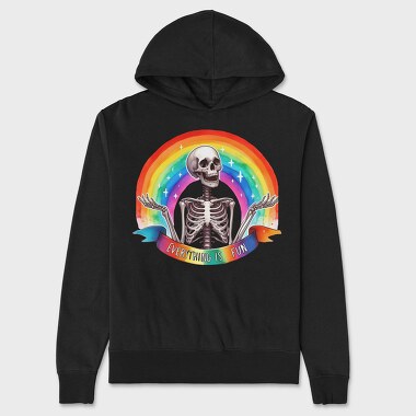 Skeleton Rainbow Fun, Hanorac Oversize Barbati (Unisex)