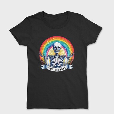 Skeleton Rainbow Sucks, Tricou Femei