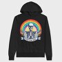 Skeleton Rainbow Sucks, Hanorac Oversize Barbati (Unisex)