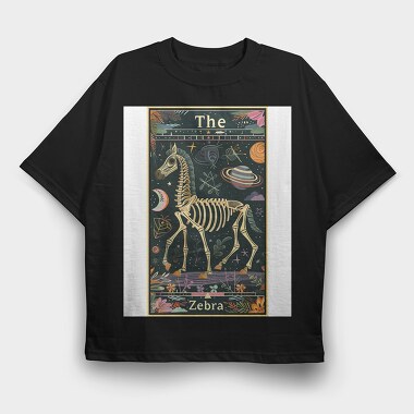 Skeleton Zebra Space, Tricou Oversize Barbati (Unisex)