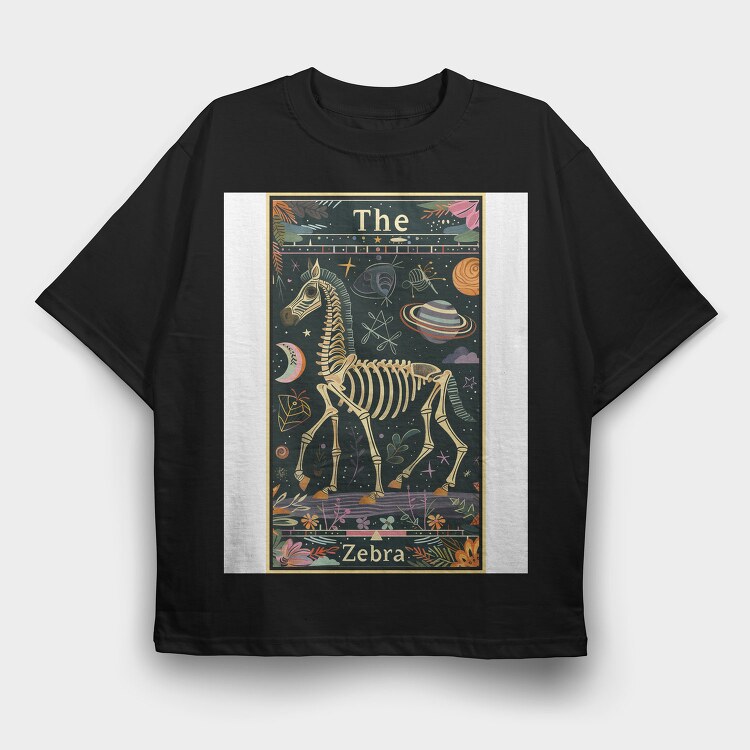 Skeleton Zebra Space, Tricou Oversize Barbati (Unisex)