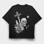 Skull Crystals Cross, Tricou Oversize Barbati (Unisex)