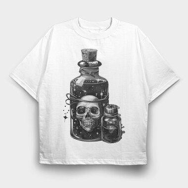 Skull In Bottle, Tricou Oversize Barbati (Unisex)