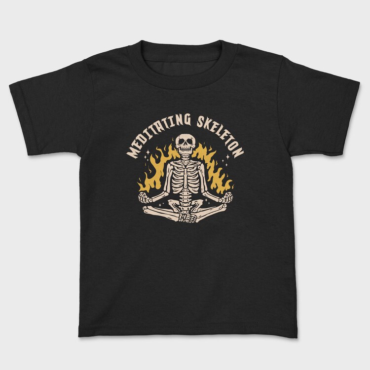 Cool Meditating Skeleton Skelleton, Tricou Copii