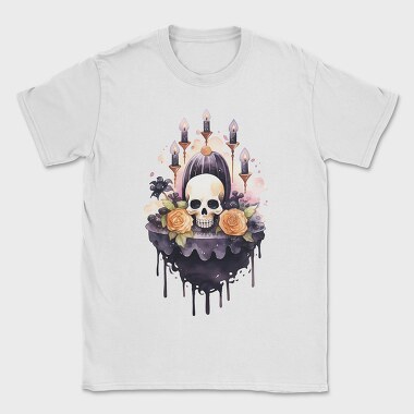 Skull Roses Candles, Tricou Barbati (Unisex)