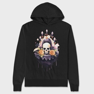 Skull Roses Candles, Hanorac Oversize Barbati (Unisex)