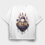 Skull Roses Candles, Tricou Oversize Barbati (Unisex)