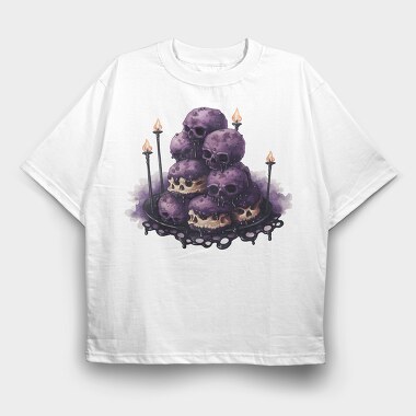 Skulls Candles Gothic, Tricou Oversize Barbati (Unisex)
