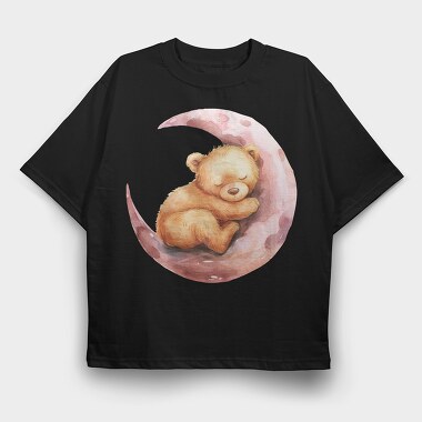 Sleepy Bear Moon, Tricou Oversize Barbati (Unisex)