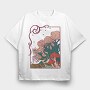 Cool Mushrooms Illustration, Tricou Oversize Barbati (Unisex)