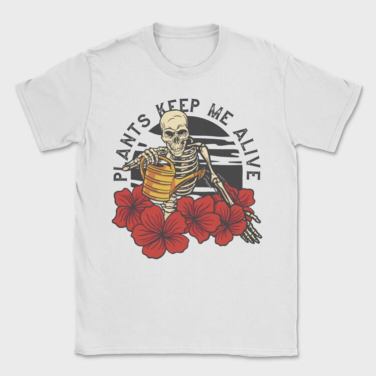 Cool Plants Skeleton Skull, Tricou Barbati (Unisex)