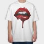 Sexy Lips Blood, Tricou Oversize Barbati (Unisex)